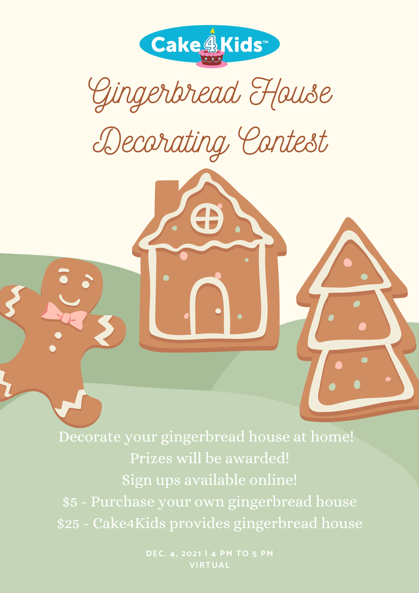 cake4kids fresno gingerbread decorating contest (virtual event